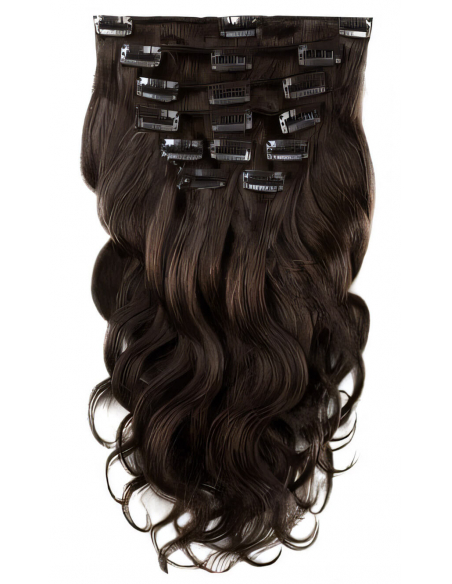 Extension clip capelli mossi 63 cm - castano scuro