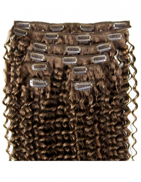 Extension clip capelli ricci 53 cm - castano chiaro