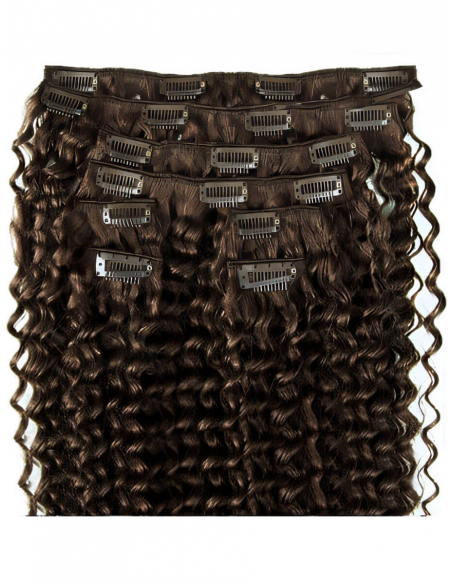 Extension clip capelli ricci 53 cm - cioccolato