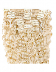 Extension clip capelli ricci 63 cm - biondo chiaro