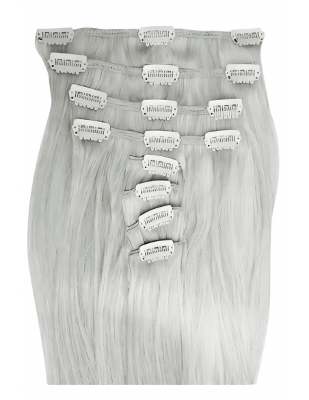 Extension clip capelli lisci 53 cm - grigio argento
