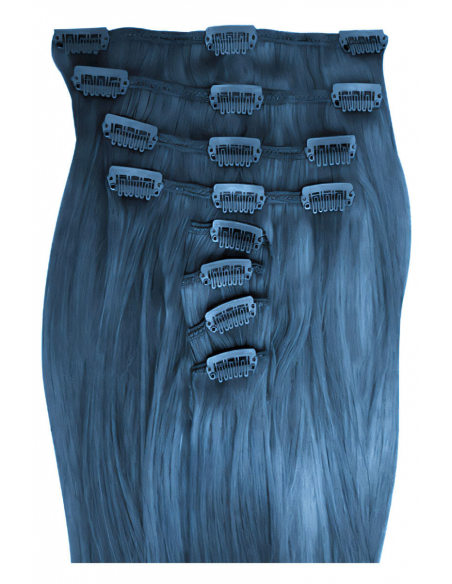 Extension clip capelli lisci 53 cm - blu