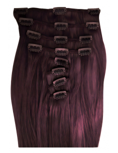 Extension clip capelli lisci 53 cm - prugna
