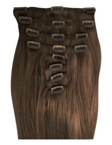 Extension clip capelli lisci 53 cm - castano