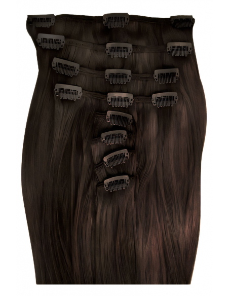 Extension clip capelli lisci 53 cm - castano scuro