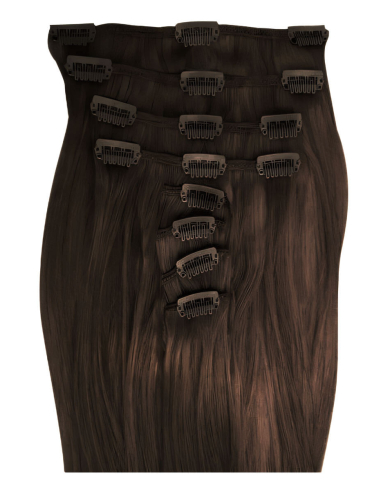 Extension clip capelli lisci 63 cm - cioccolato
