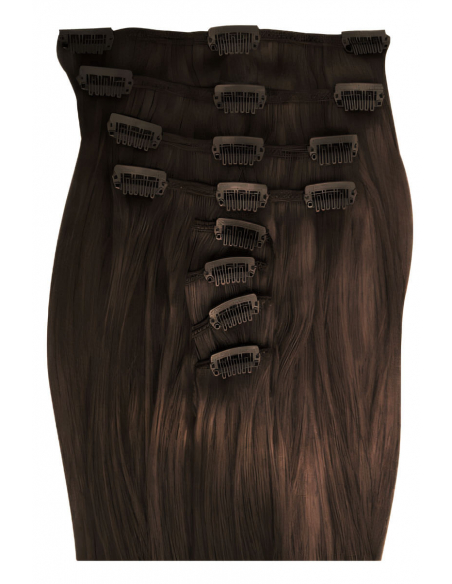 Extension clip capelli lisci 63 cm - cioccolato