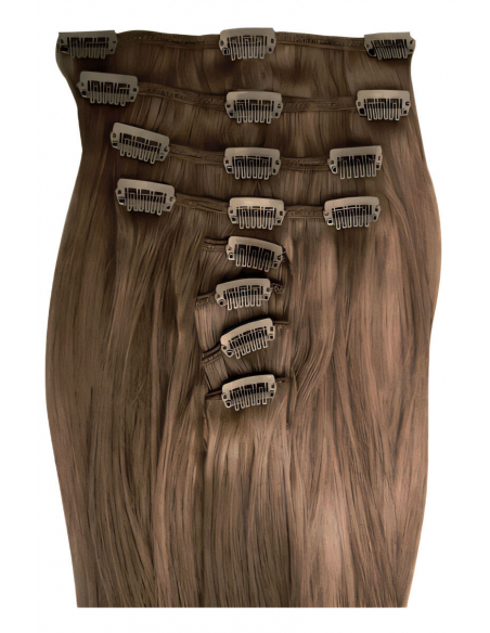Extension clip capelli lisci 63 cm - castano chiaro